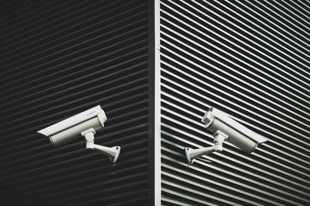 Wall-mounted security cameras