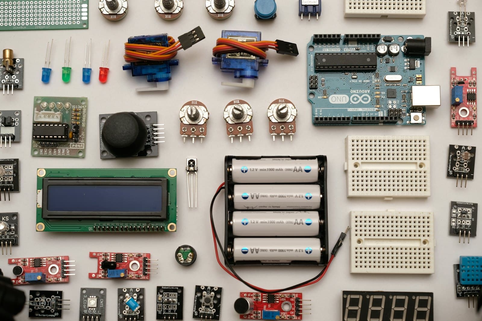 Microcontroller boards, sensors and components