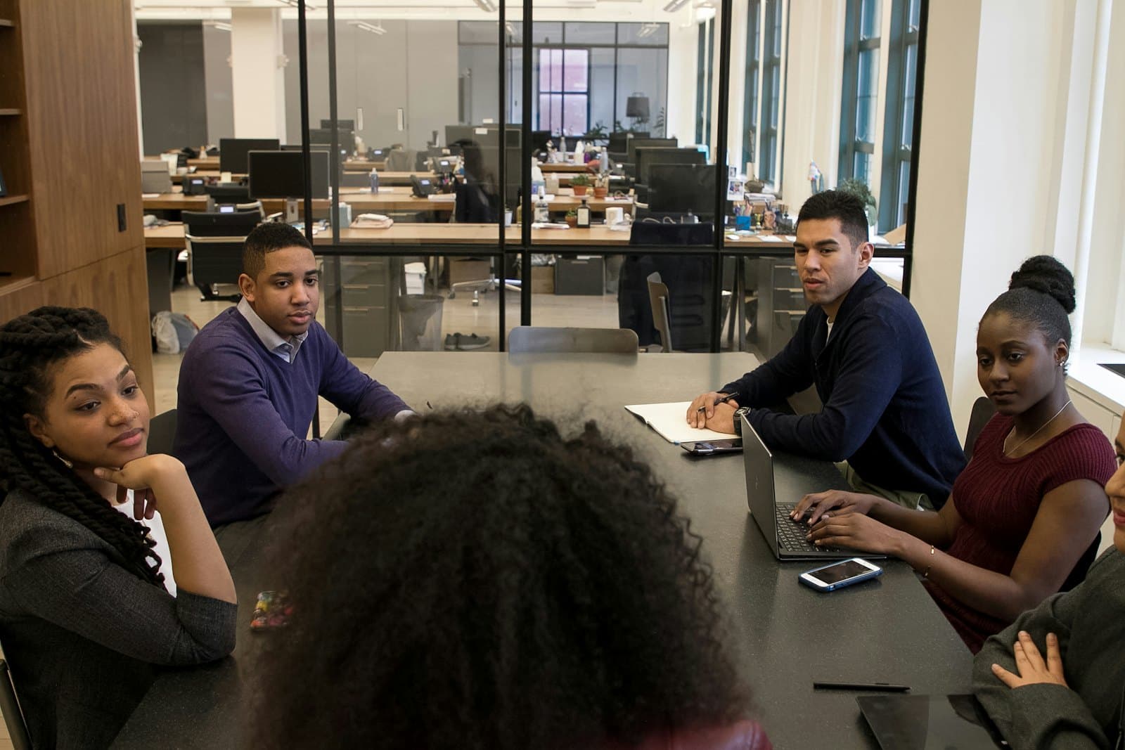 A young team in a planning meeting