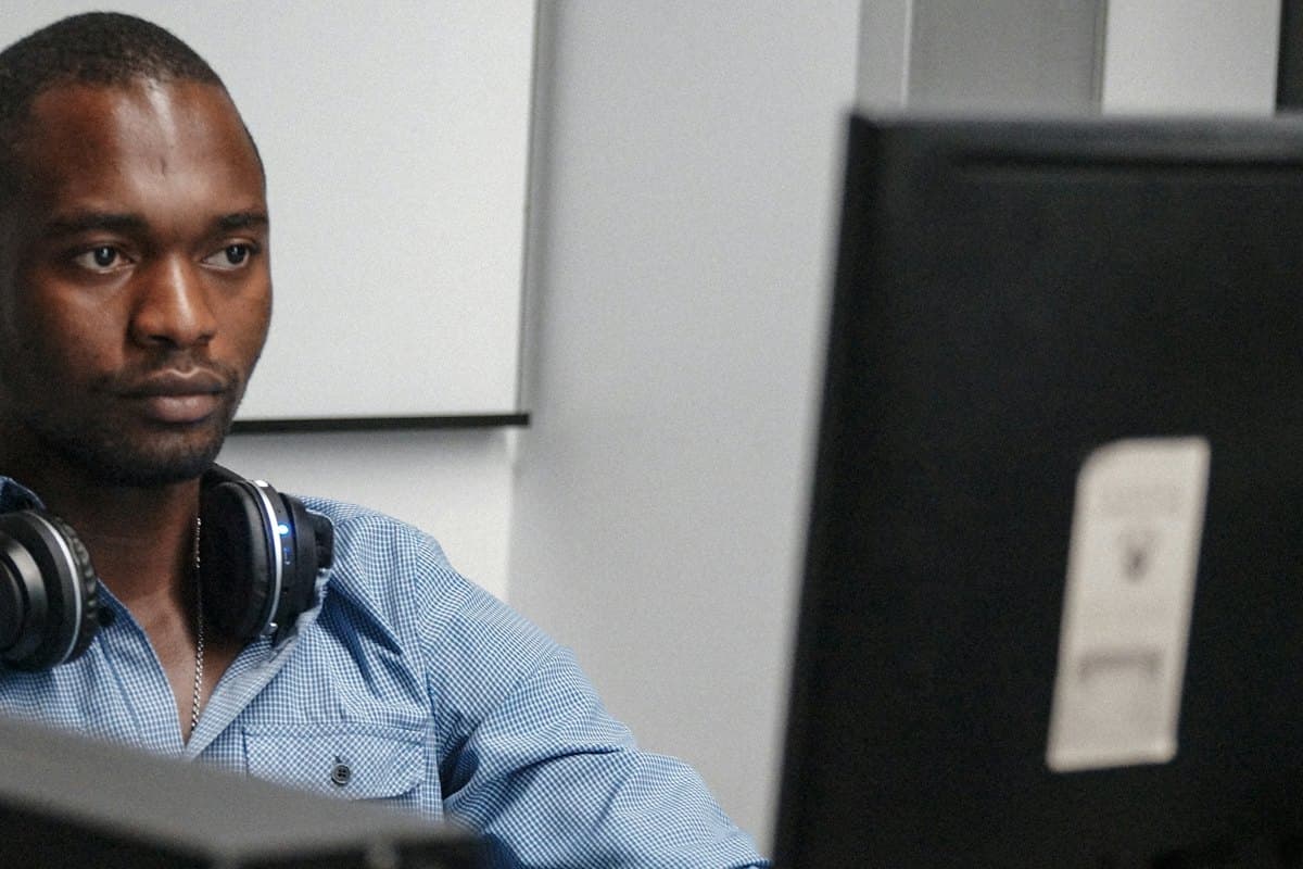 An engineer at his workstation